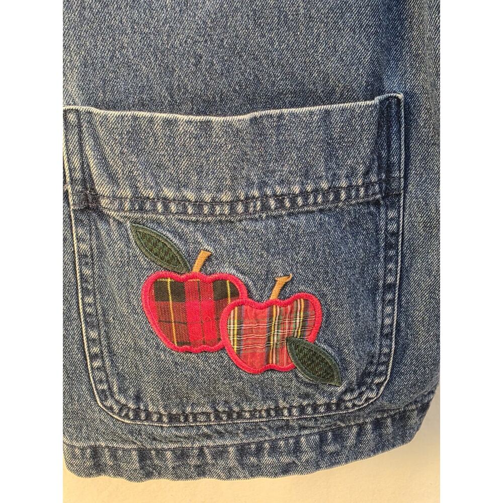 Vintage Mandal Bay Women's Size Medium Apple Embroidered Denim Jacket Cotton 90s - Picture 8 of 16
